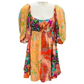 Vestido Mini Panelado Floral Lola Multicolor de Zimmermann Multicolor