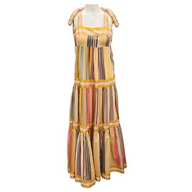 Vestido Mae de Alças Amarradas Multi Stripe da Zimmermann Multicor