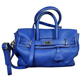 Mac Douglas blue grained leather handbag Blue