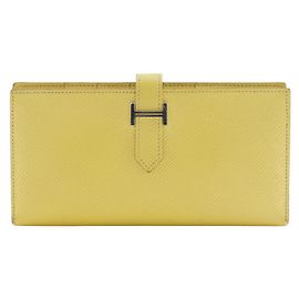 Hermès Hermes Bearn Soufflet Epsom Long Wallet Yellow