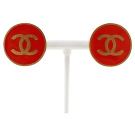 Chanel Coco Mark Ohrringe Rot