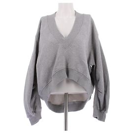 Attico Sudadera corta gris de algodón Gris