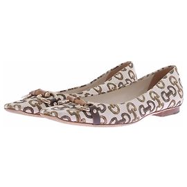 Gucci Bailarinas de lona con estampados Blanco