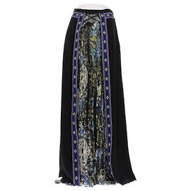 Etro Saia longa preta com estampas de seda Preto