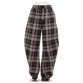 Attico Calça de chocolate com estampas em algodão Marrom