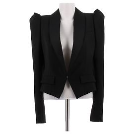 Alexandre Vauthier strukturierter schwarzer Wollblazer Schwarz
