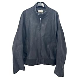Autre Marque SIMPLE PROJECT Black Leather-Effect Jacket XL Black