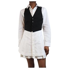 Saint Laurent Chaleco negro a rayas - talla UK 8 Negro