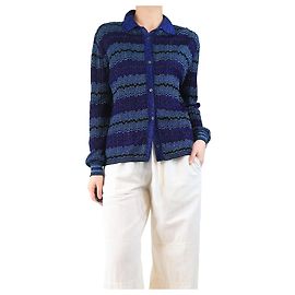 Missoni Camicia in maglia lurex blu e viola - taglia UK 14 Blu