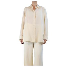 The row Cream button-up silk blouse - size M Cream
