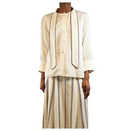 Peter Pilotto Satinbluse Off-white - Größe UK 8 Weiß