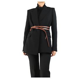 Gabriela Hearst Schwarzer Wollblazer mit Gürtel - Größe UK 12 Schwarz