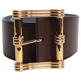 Etro Brauner dicker Ledergürtel Braun