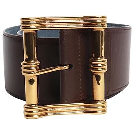 Etro Brown thick leather belt Brown