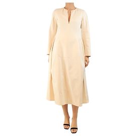 Studio Nicholson Robe midi à manches longues crème - taille UK 12 Écru