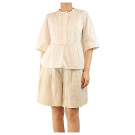 Isabel Marant Etoile Camicia in cotone ricamata bianca - taglia UK 14 Bianco