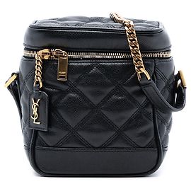 Bolso Vanity acolchado Grain de Poudre negro de Saint Laurent 80s Negro