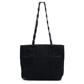 Borsa a spalla in tessuto nero Prada Nero