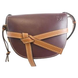 Sac à épaule Loewe Gate Small Bordeaux Marron foncé