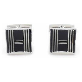 Boutons de manchette en argent Hermès Argenté