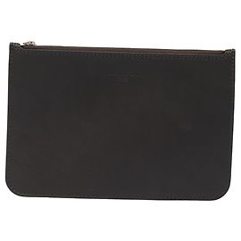 Neverfull Pochette aus Leder Groß von Louis Vuitton Braun