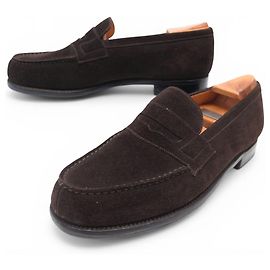 NEUF CHAUSSURES JM WESTON MOCASSINS 180 DAIM MARRON 6.5C 40.5 + EMBAUCHOIRS Marron
