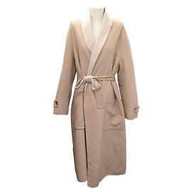 NEW LOEWE OVERSIZED LONG COAT WITH BELT M 40 IN WOOL Beige