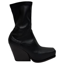 Stella Mc Cartney Stella McCartney Cowboy 80 Stiefeletten aus schwarzem Kunstleder Schwarz