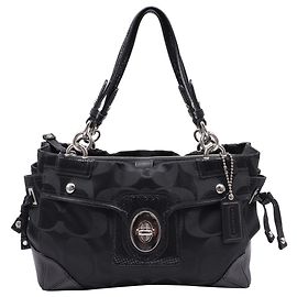 Coach Peyton Tote Bag in Black Canvas Black