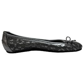 Sapatilhas balé perforadas Jimmy Choo em couro prateado metálico Prata Metálico