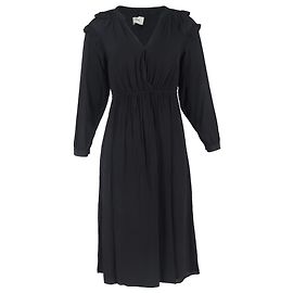 Vestido Midi Ulla com Renda em Viscose Preta da Ba&Sh Preto
