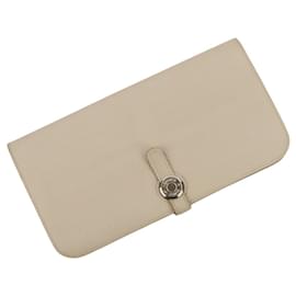 Hermès HERMES Portefeuille Long Dogon, Cuir Togo, Trench, D, Femme Marron