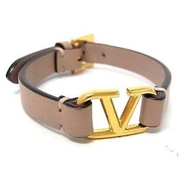 Bracelete VALENTINO V em couro bege para mulheres Bege