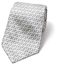 Fendi Silk Tie Zucca Pattern FENDI Men's Brown
