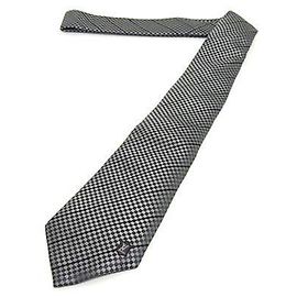 LOUIS VUITTON Cravate Ex Tie Light Gray Silk Men's Brown