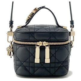 Borsa Vanity Micro Cannage in Pelle di Agnello Christian Dior (), , Nera. Borsa da donna. Nero