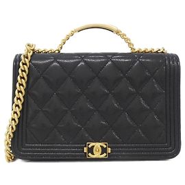 Cadena de cartera Chanel Boy line Negro