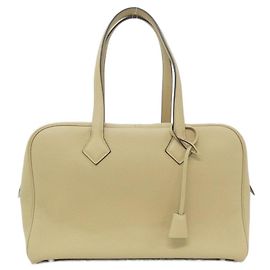 Bolsa Boston Fourre-Tout Victoria II da Hermès Bege