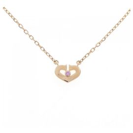 Collar C Corazón Cartier Rosa