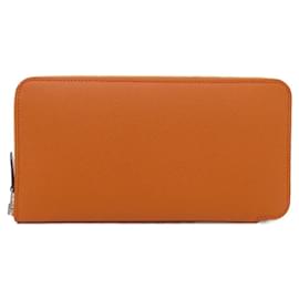 Hermès FANTAISIE BOTANIQUE Soie dans Portefeuille Classique Orange