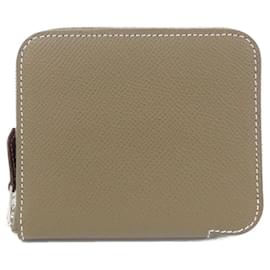 Portefeuille compact en soie ANIMAPOLIS Hermès Marron