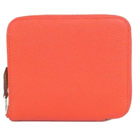 Hermès Hermes JEU DE SOIE Silk In Compact Wallet Red