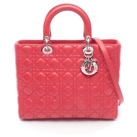 Borsa Dior Lady Large Cannage in pelle, Donna, Rossa Rosso