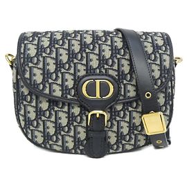 Borsa a Spalla Bobby Medium DIOR OBLIQUE di Christian Dior Blu