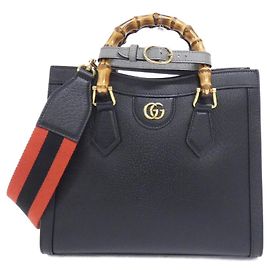 Gucci DIANA Handtasche aus Leder Schwarz Schwarz