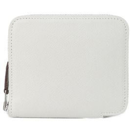 Hermès Billetera compacta de seda Hermes MORS & CO Blanco