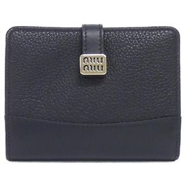 Miu Miu Geldbörse aus Leder Schwarz Roségold Schwarz