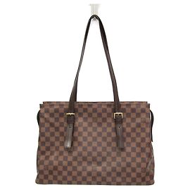 Borsa a Spalla Chelsea Damier Louis Vuitton Donna Marrone, Ebano Marrone