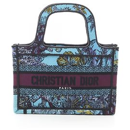 Christian Dior Dior BOOK TOTE Mini Handbag, Canvas, Women's, Blue, Multicolor Blue