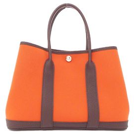 Hermès Hermes Garden Party Verso Handbag Orange